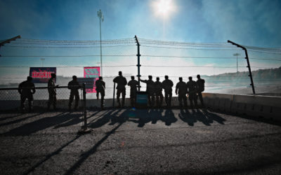 Soldiers Standing at Track
