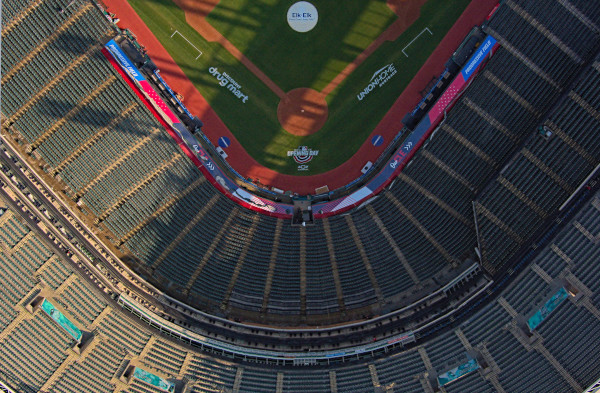 Progressive field drone shot