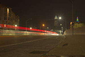 Lights trails in Cleveland