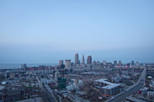 Cleveland Ohio at sunset
