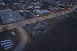 Fire at Irishtown Bend in Cleveland Ohio