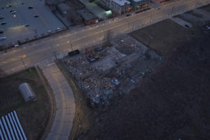 Fire at Irishtown Bend in Cleveland Ohio